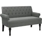 vidaXL Banc avec dossier Gris foncé 120 x 62 x 75,5 cm Tissu