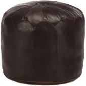 vidaXL Pouf 40 x 35 cm Marron foncé Cuir véritable de chèvre