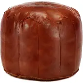 vidaXL Pouf 40 x 35 cm Brun roux Cuir véritable de chèvre