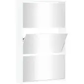 vidaXL Meuble à chaussures avec miroir 3 couches Blanc brillant 63 x 17 x 102,5 cm