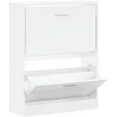 vidaXL Armoire à chaussure Blanc brillant 63x24x81 cm Bois ingénierie