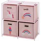 Storage solutions Regał z tekstylnymi pojemnikami do pokoju dziecięcego