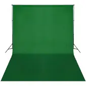 vidaXL Système de support de toile de fond 500 x 300 cm Vert