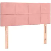 vidaXL Tête de lit rose 90x5x78/88 cm velours