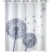 Wenko Rideau de douche "Pissenlit" Blanc/gris