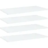 vidaXL Panneaux de bibliothèque 4 pcs Blanc 60x30x1,5 cm Aggloméré