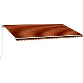 vidaXL Store rétractable manuel 600 x 300 cm Orange et brun
