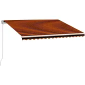 vidaXL Store rétractable manuel 450 x 300 cm Orange et brun
