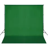 vidaXL Système de support de toile de fond 600 x 300 cm Vert