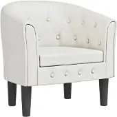 vidaXL Chaise cabriolet blanc similicuir