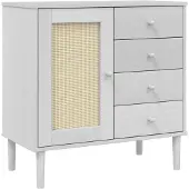 vidaXL Sideboard SENJA aspect rotin blanc 80x40x80 cm bois de pin
