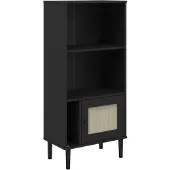 vidaXL Bibliothèque SENJA aspect de rotin noir bois massif de pin