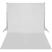 vidaXL Support de fond télescopique et toile de fond blanc 3x5 m