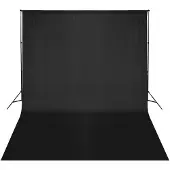 vidaXL Système de support de toile de fond 500 x 300 cm Noir