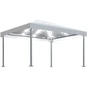 vidaXL Pavillon avec guirlande lumineuse LED 400x300 cm blanc crème aluminium