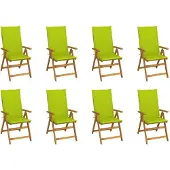 vidaXL 3075065, Terrasse, Siège rembourré, Acacia, Vert, Polyester, 570 mm