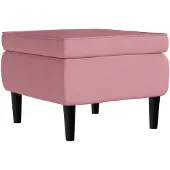 vidaXL Tabouret avec pieds en bois Rose Velours