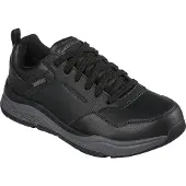 SKECHERS pour homme. 210021 Relaxed Fit Benago Leather Sneakers black (40), Cuir, Noir, Plat, Lacets, Casuel