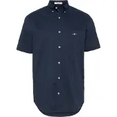 Gant pour homme. 3000101 Chemise à manches courtes, coupe régulière, en popeline marine (L), Casuel, Coton, Manche longue