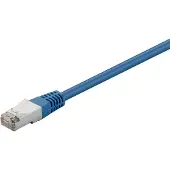 Goobay Câble patch CAT 5e, F/UTP, bleu, 10 m - Conducteur en aluminium recouvert de cuivre (CCA), sans protection des ergots d'encliquetage