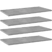 vidaXL Panneaux de bibliothèque 4 pcs Gris béton 60x30x1,5cm Aggloméré