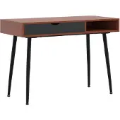 vidaXL Table d'ordinateur avec tiroir brun 110x50x75 cm bois composite