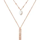 Valero Pearls Chaîne or rose / blanc