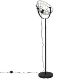 QAZQA Lampadaire industriel noir 35 cm réglable - Hanze