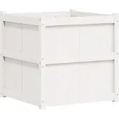 vidaXL Jardinière blanc 70x70x70 cm bois de pin massif