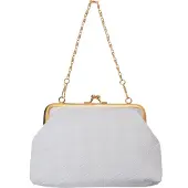Juleeze JZWA0189W Sac de soirée avec chaîne blanche dorée 80x50mm