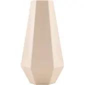 Hortus Vase géométrique en fibre de bambou 10.8x9.5x20 blanc cassé