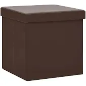 vidaXL Tabouret de rangement pliable Marron PVC