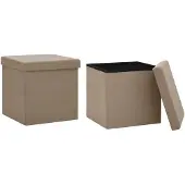 vidaXL Tabourets de rangement pliables lot de 2 cappuccino PVC