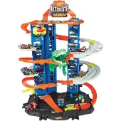 Hot Wheels Megacity Parking T-Rex Attack, place pour plus de 100 voitures jouets
