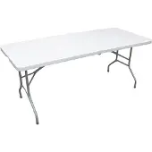 Erro Campingtafel - Vouwtafel - inklapbare tafel - plooitafel - 180x74x72 cm - Wit - Voor 8 personen