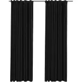 vidaXL Rideaux occultants aspect lin crochet 2pcs Anthracite 140x245cm