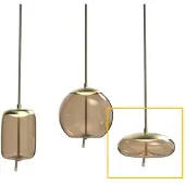 Brokis Knot Small Disco Glossy PC1037 Suspension Smoke Brown - transparent glass (CGC538) | Brass (CCS69) | DIM RF system - remote control version (CEDV1461)