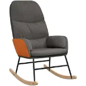 vidaXL Chaise à bascule Gris foncé Tissu