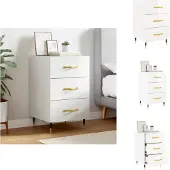 vidaXL Table de chevet blanc 40x40x66 cm bois d'ingénierie