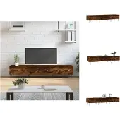vidaXL Armoire TV chêne fumé 150x36x30 cm Bois composite