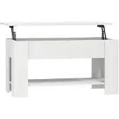 vidaXL Table basse blanche 101x49x52 cm Bois composite