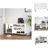 vidaXL Armoire à chaussure Blanc brillant 102x36x60 cm Bois ingénierie