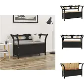 vidaXL Banc Noir 107x45x75,5 cm Bois de sapin solide