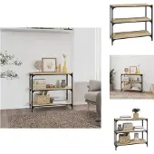 vidaXL Bibliothèque Chêne Sonoma 80x33x70,5 cm Bois d'ingénierie acier