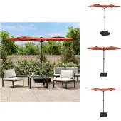 vidaXL Double parasol rouge terracotta 316x145 cm