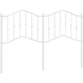 vidaXL Tête de lit de rechange en métal blanc 150 cm