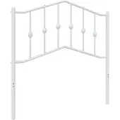 vidaXL Tête de lit de rechange en métal blanc 90 cm