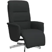 vidaXL Fauteuil relax avec repose-pieds Noir Tissu