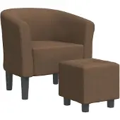vidaXL Chaise cabriolet avec repose-pied marron tissu
