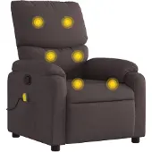 vidaXL Fauteuil de massage brun foncé Tissu